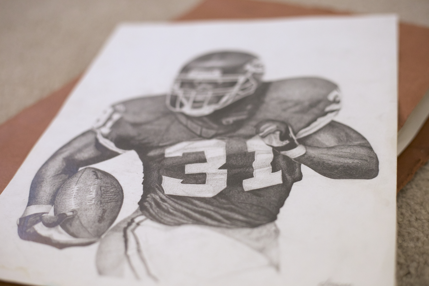local-sketch-artist-for-hire-priest-holmes-drawn-portrait-for-sale-HOF-artist-for-nfl-players-custom-pencil-drawing-portraits-for-sale