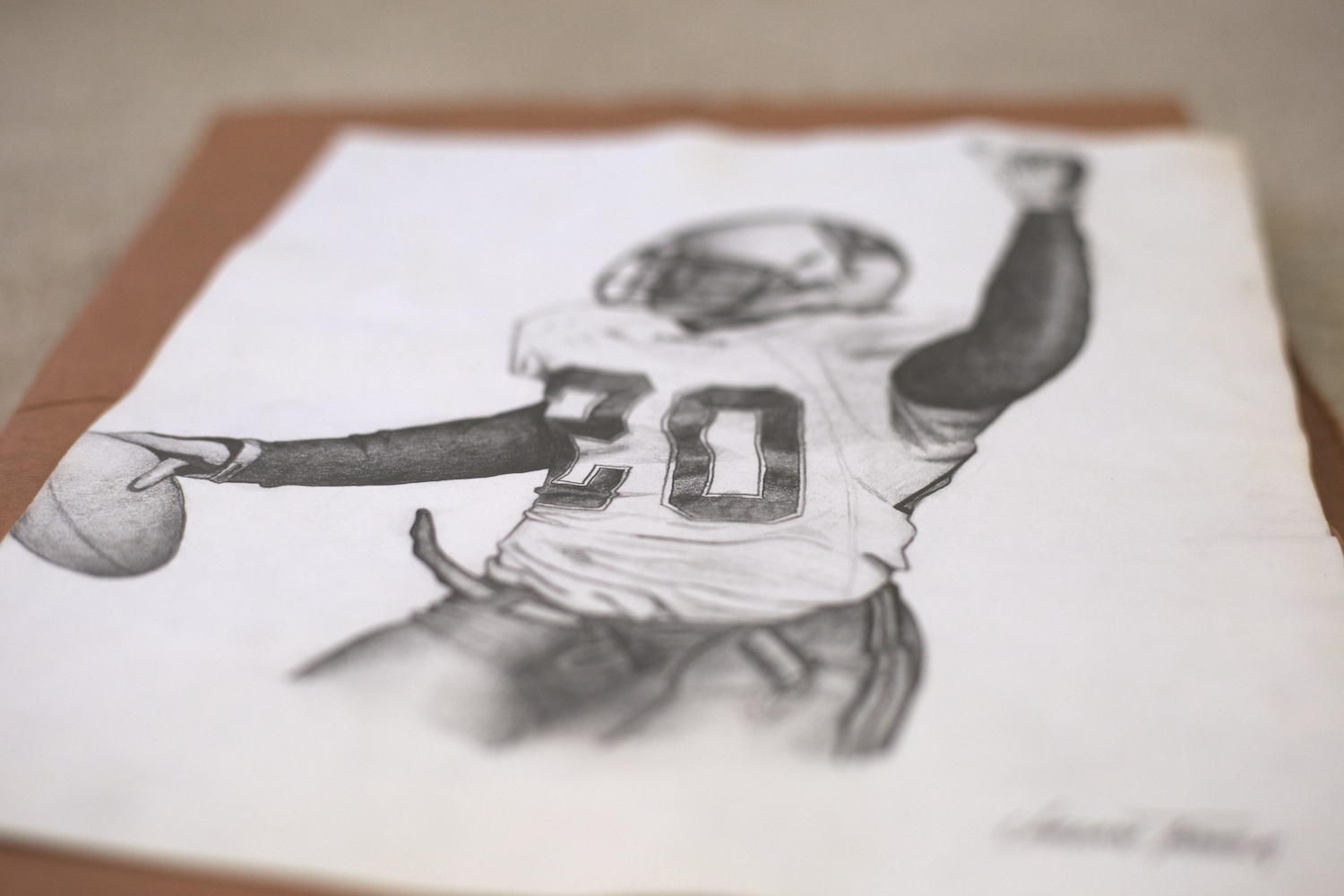 hand-drawn-ronde-barber-nfl-players-artist-for-hire-in-phoenix-for-custom-pencil-sketching-portraits-and-typography-design-for-athletes