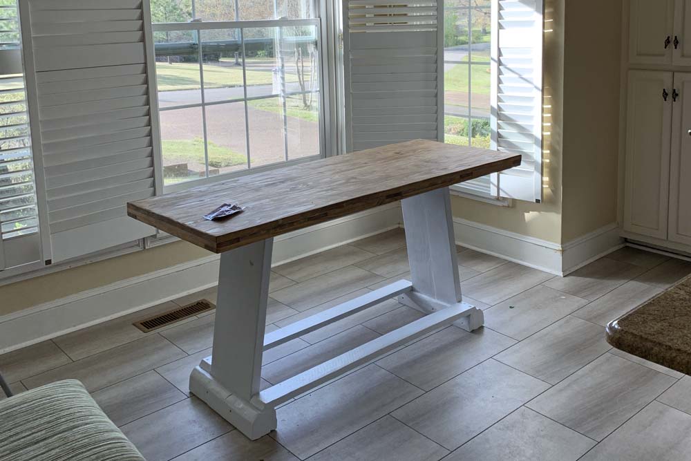 bay window kitchen area table 6x2 feet for coffee nook or breakfast area in mississippi homeowner residence