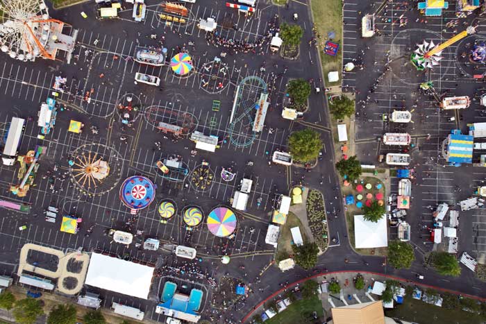 full aerial heaven shot by memphis drone services prefocus of midsouth fair in southhaven ms rides and food near landers center