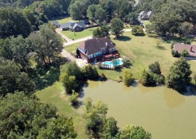 aerial photography of olive branch mississippi real estate by prefocus drone services 2 acre lot with pond for buyers desoto county real estate