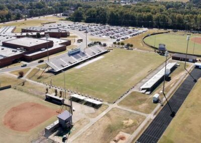 wide angled view of desoto central high school football baseball and softball varsity stadiums in southaven mississippi by jordan trask drone photographer prefocus solutions 2022 prep season