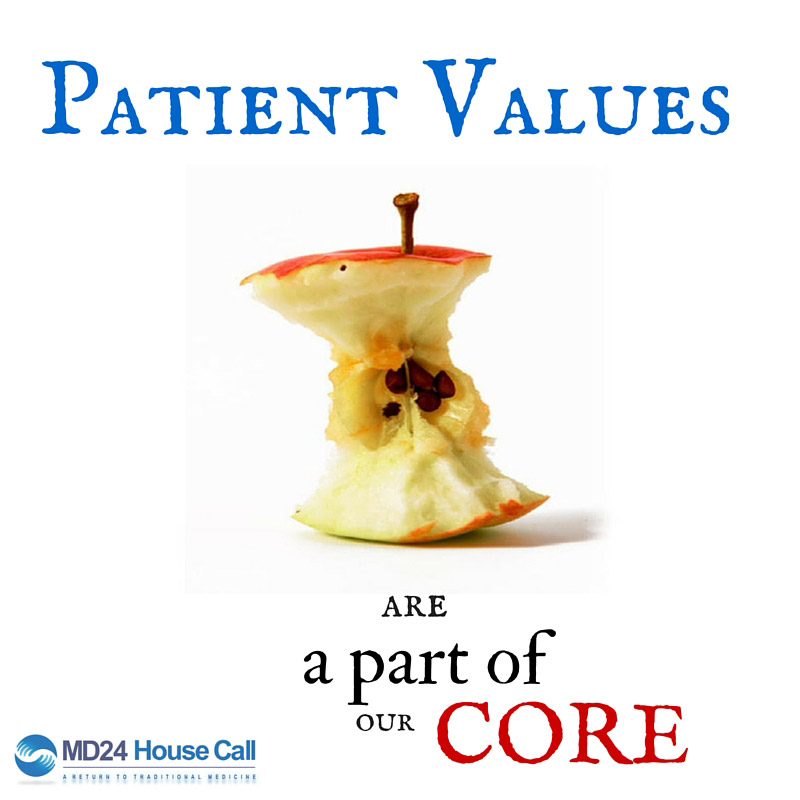 patient values are a part of our core display ad production project with healthy fruit apple a day keeps doctor away creative advertising ideas capture audience attention medical practice memphis tennessee