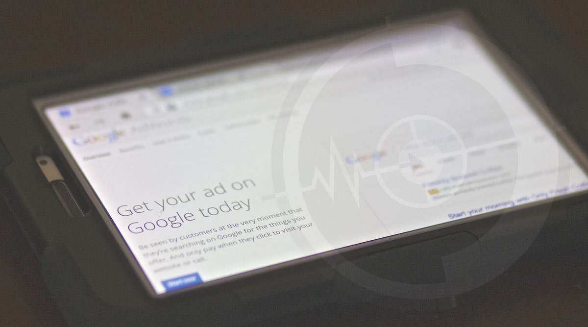 photograph on microsoft tablet and google ads sign up page that can confuse business owners and rob them of ad spend if they don't have a sound prefocus strategy